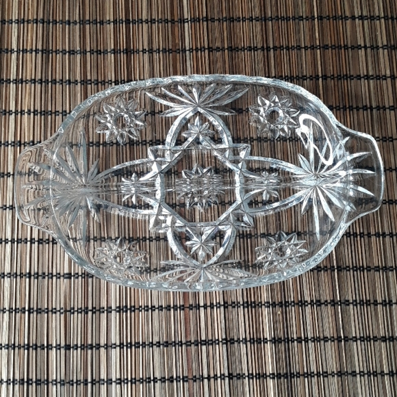 Other - Glass patterned double sided olive/pickle tray
